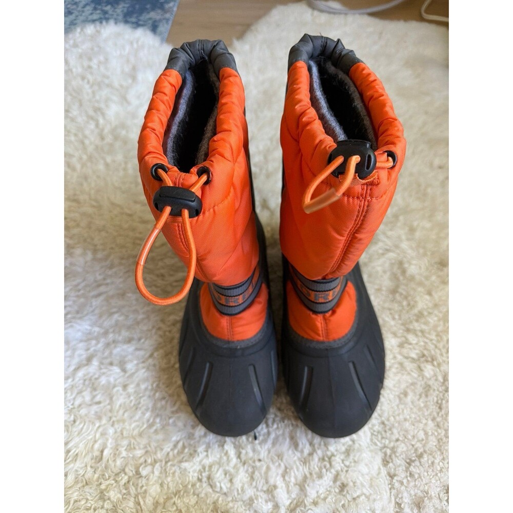 Sorel Kids Unisex Snow Boots Size 3 Orange Gray